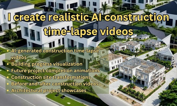 create cinematic ai construction time lapse  architecture vid