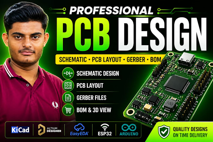 design professional pcb, schematic, gerber, bom