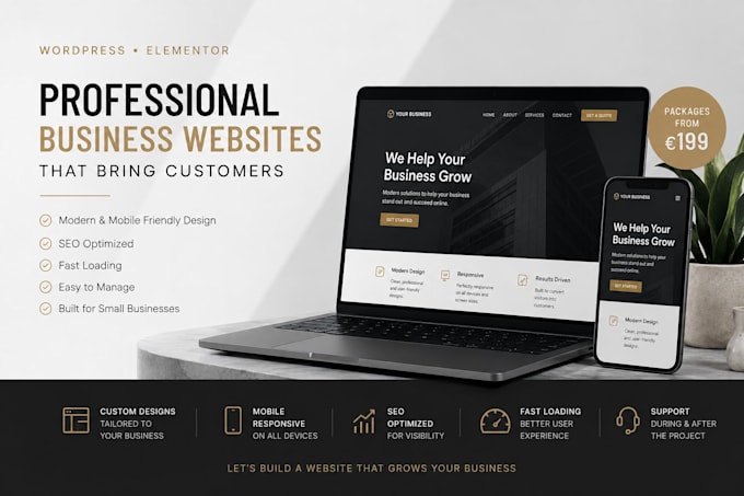 design a professional website for your small business using elementor