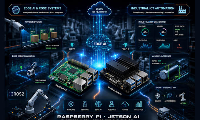 develop raspberry pi, jetson based edge ai, ros2, and industrial iot systems