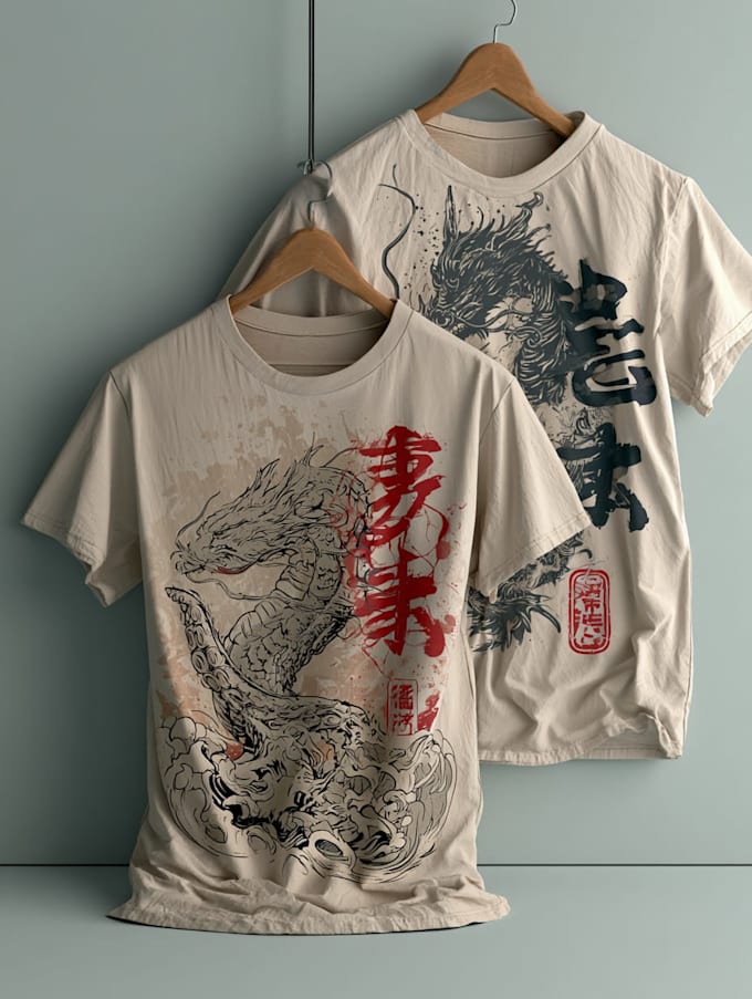 do a japanese t shirt illustration