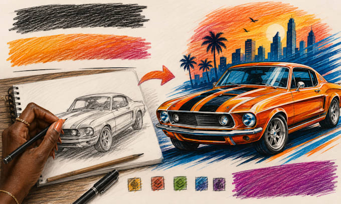 convert your sketch into vibrant vector art