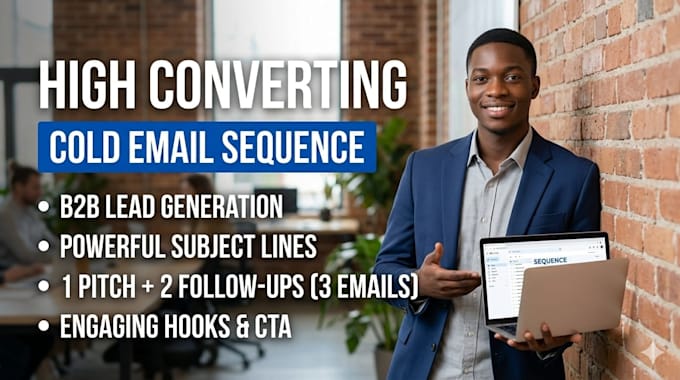 write a high converting cold email sequence for b2b sales