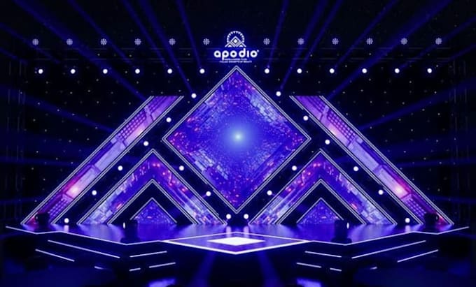 do 3d stage design, dmx lighting, wedding hall and event visualization