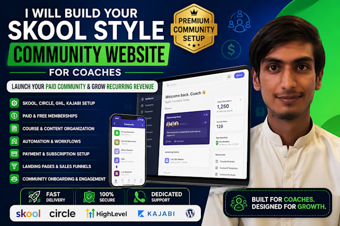 build a skool style community website for coaches