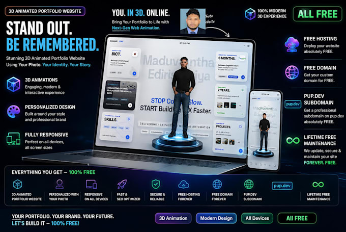 your portfolio website mobile responsive free hosting