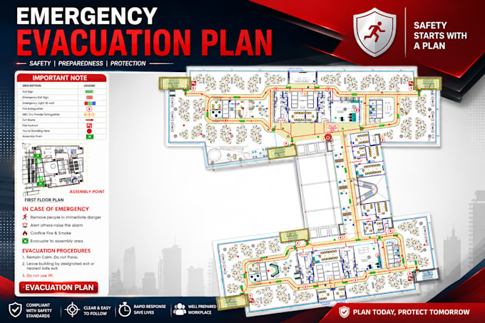 design safety and fire emergency evacuation plan for you