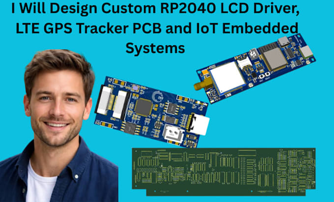 design custom rp2040 lcd driver, lte gps tracker  pcb and iot embedded systems