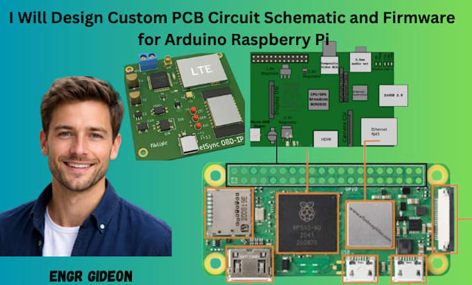 design custom pcb circuit schematic and firmware for arduino raspberry pi