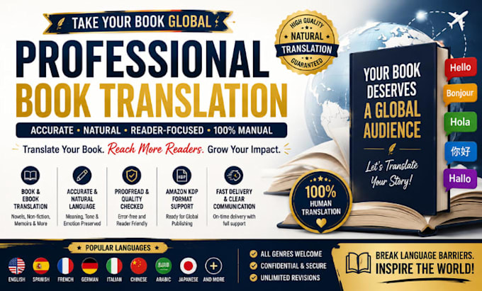 translate your book professionally for amazon KDP and global readers