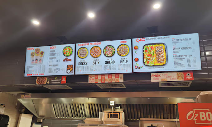 design digital menu, digital menu board or animated TV menu