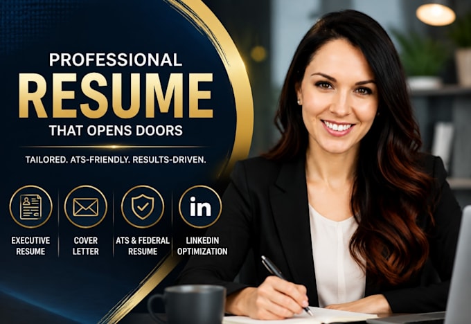 Write executive resume cover letter cv ats federal resume linkedin ...