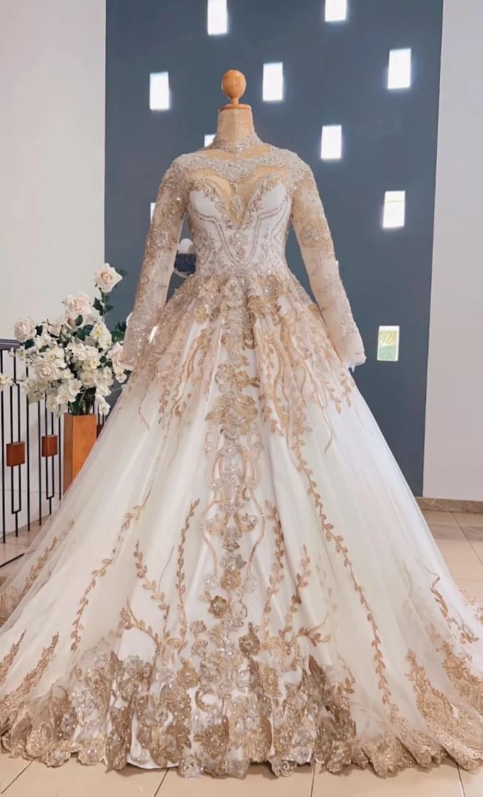 design custom made luxury wedding dress