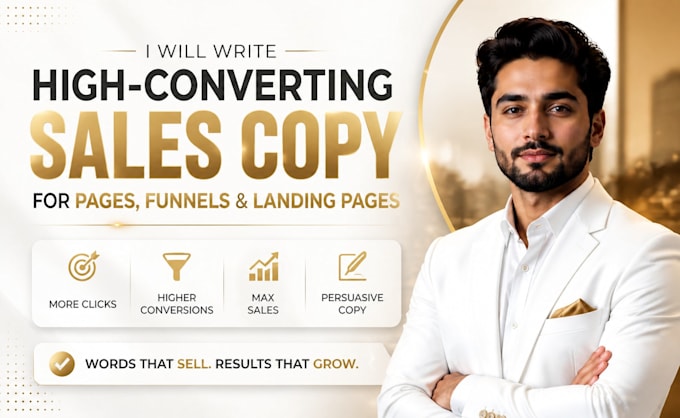 write high converting sales copy for pages funnels  landing pages