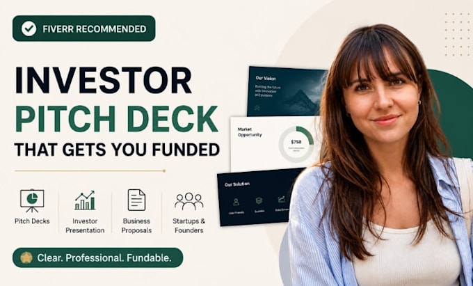 create investor pitch deck, startup presentation, business proposal slides