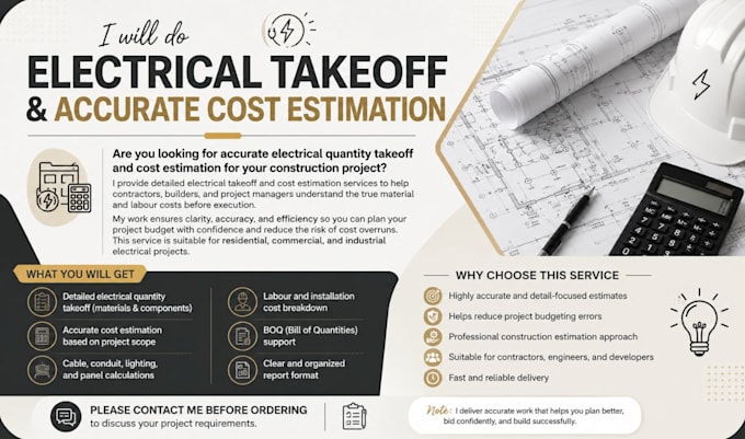 do electrical takeoff and accurate cost estimation