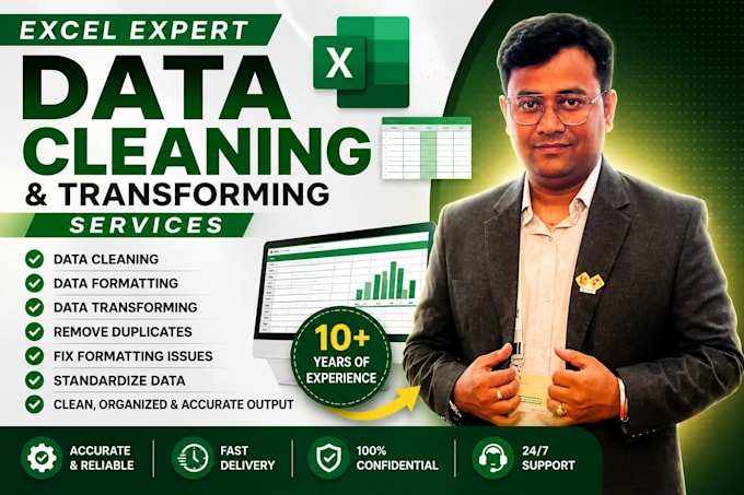 do excel data cleaning and data formatting in large data