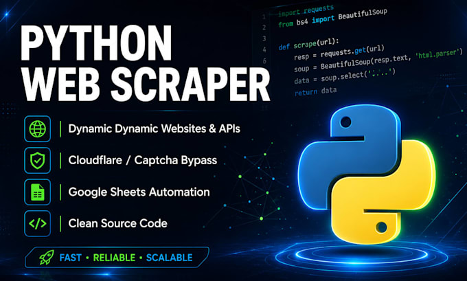do professional web scraping data extraction and python automation