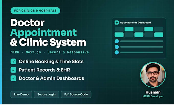 build a doctor appointment and clinic management website