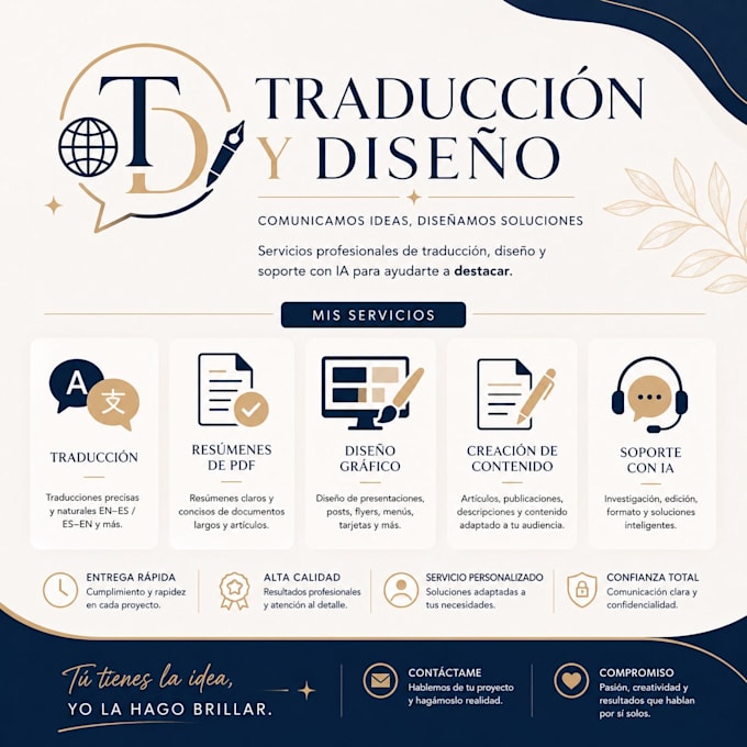 provide translation, content writing, PDF summary services