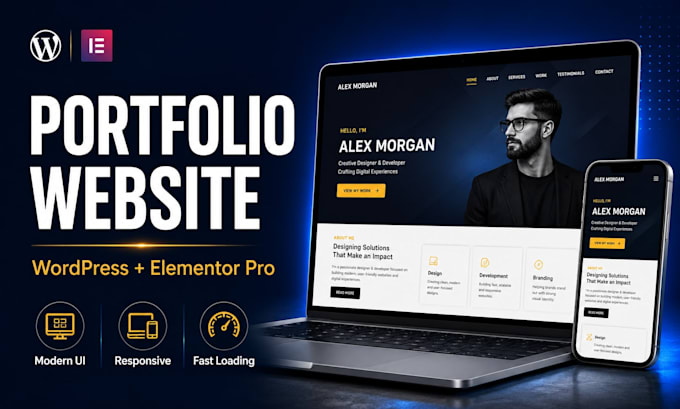 design elementor portfolio website or resume website