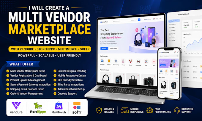 create multi vendor marketplace website with vendure storehippo multimerch softr