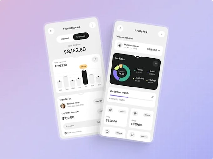 create a fintech mobile app for payments, crypto, banking