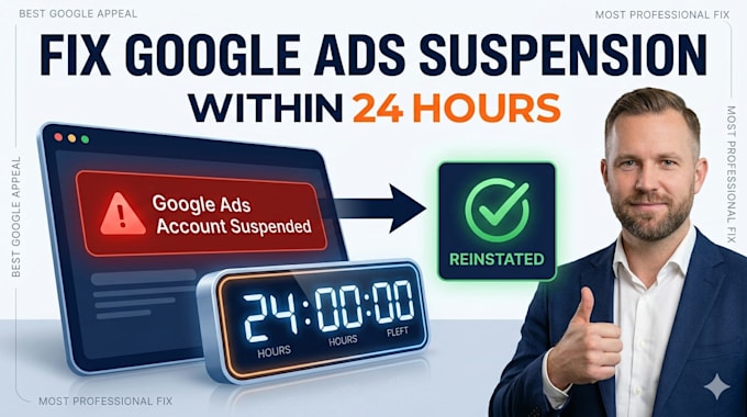 fix google ads suspension issue within 24 hours