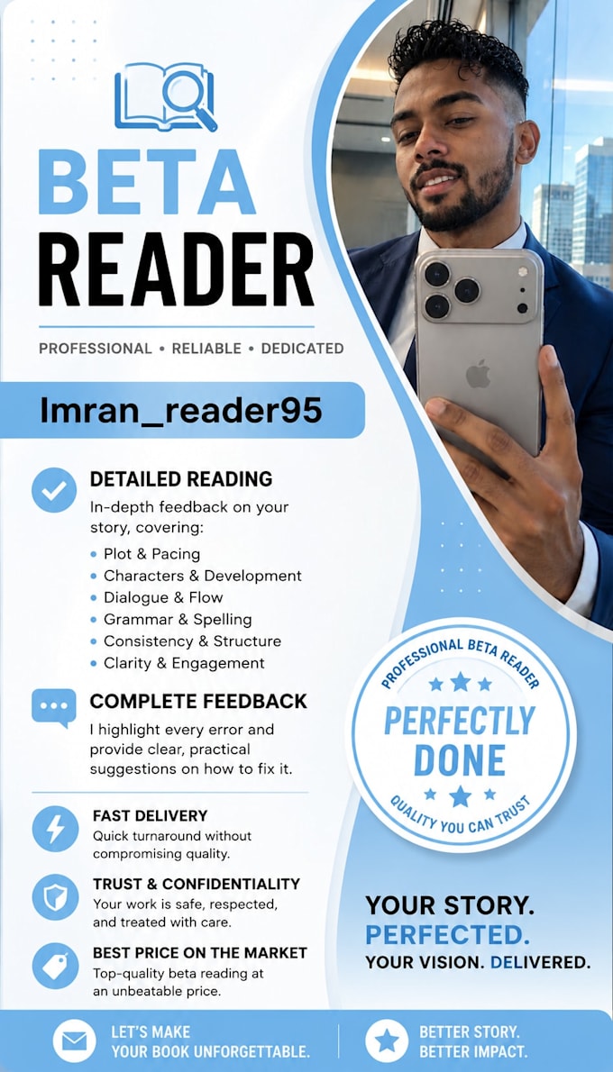 expert beta reader with profissional feedback