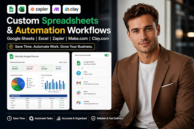 create custom google sheet excel spreadsheet and automation workflow