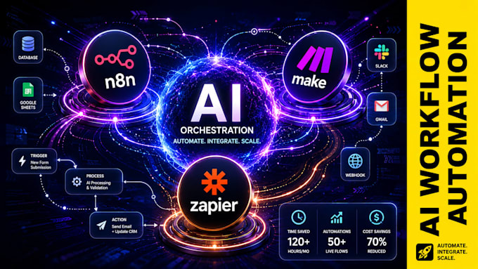 build ai workflow automation with n8n make com or zapier