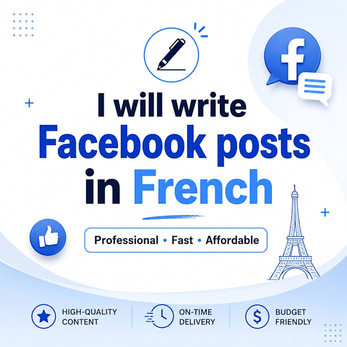 write attractive facebook posts in french