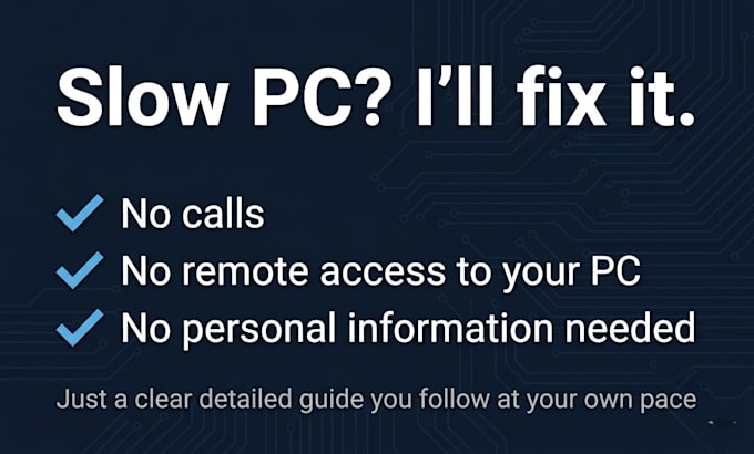 diagnose your slow windows PC and send you a step by step fix guide