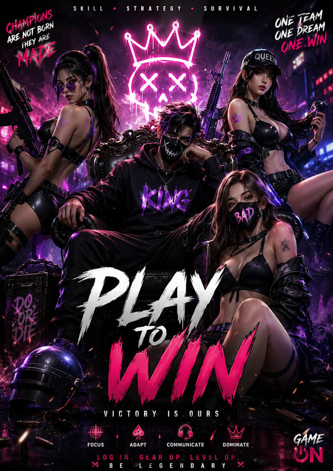 design epic gaming poster esport thumbnail cyberpunk artwork