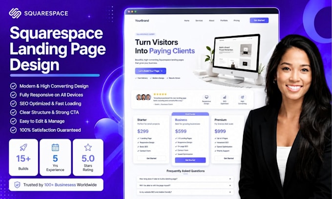 squarespace website design squarespace landing page redesign squarespace website