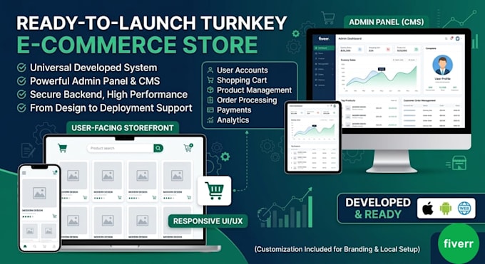 Provide a ready made ecommerce website with admin panel and customize ...
