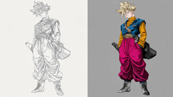 draw a custom dbz or dragon ball oc illustration for you