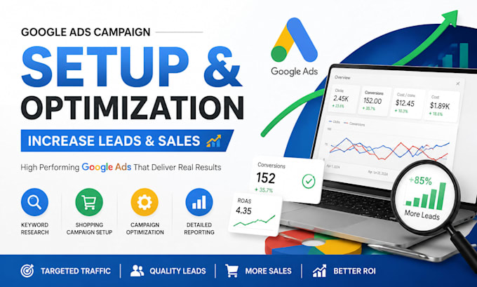 create and optimize google ads campaigns to boost leads and sales