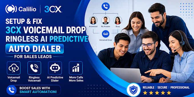 fix or setup 3cx voicemail drop, ringless ai predictive auto dialer sales leads