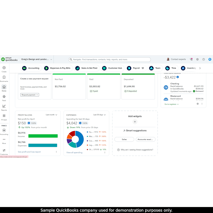 provide monthly bookkeeping and financial reporting in quickbooks online