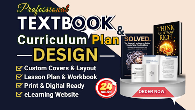 design educational textbook, lesson plan, curriculum plan, kdp book cover