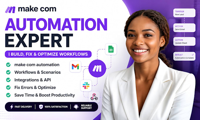 build and fix make com automation make com workflows, scenarios and integrations