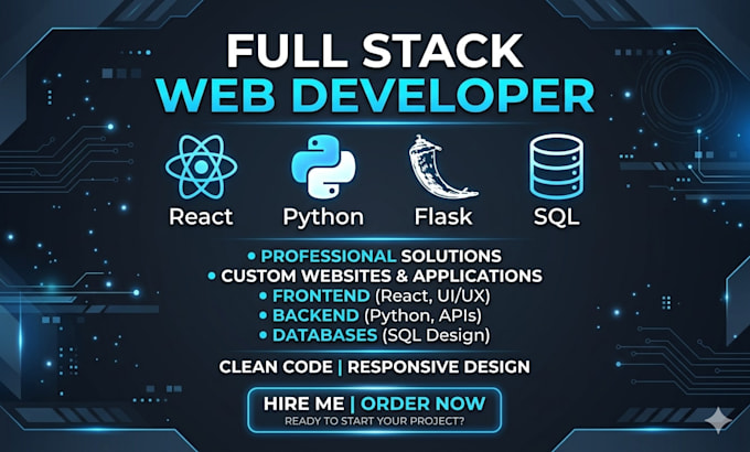 build you a full stack web app using react, python, and sql