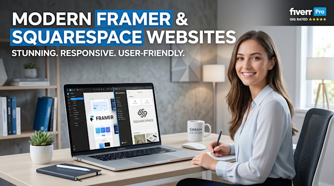 design a modern, responsive website using framer or squarespace