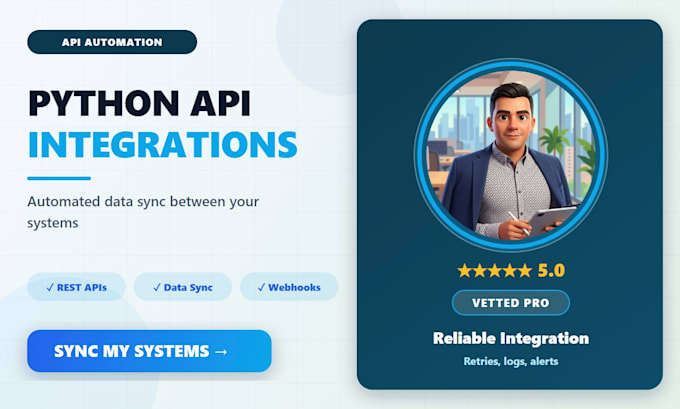 build python api integrations and automated data sync