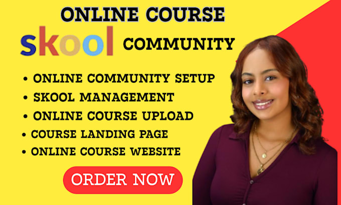 setup skool online community, skool course creation, skool community manager