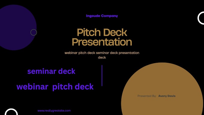 design a webinar pitch deck seminar deck presentation deck