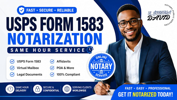 notarize usps form 1583 same hour
