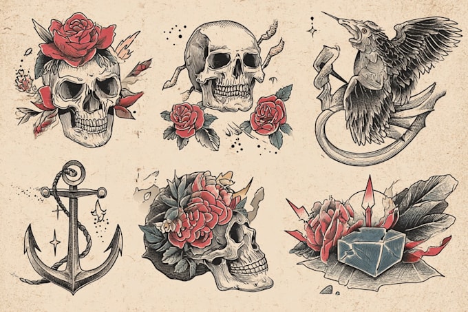 create awesome old school tattoo style design