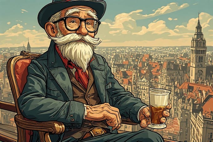 draw vintage cartoon characters for you